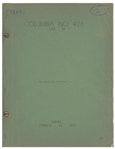 Moe Howard's 31pp. Script Dated March 1938 for The Three Stooges Film ''Three Missing Links'', or ''The Gorillia [sic] Picture'' -- Signed by Moe on Cover in Blue Pencil & Annotated -- Very Good